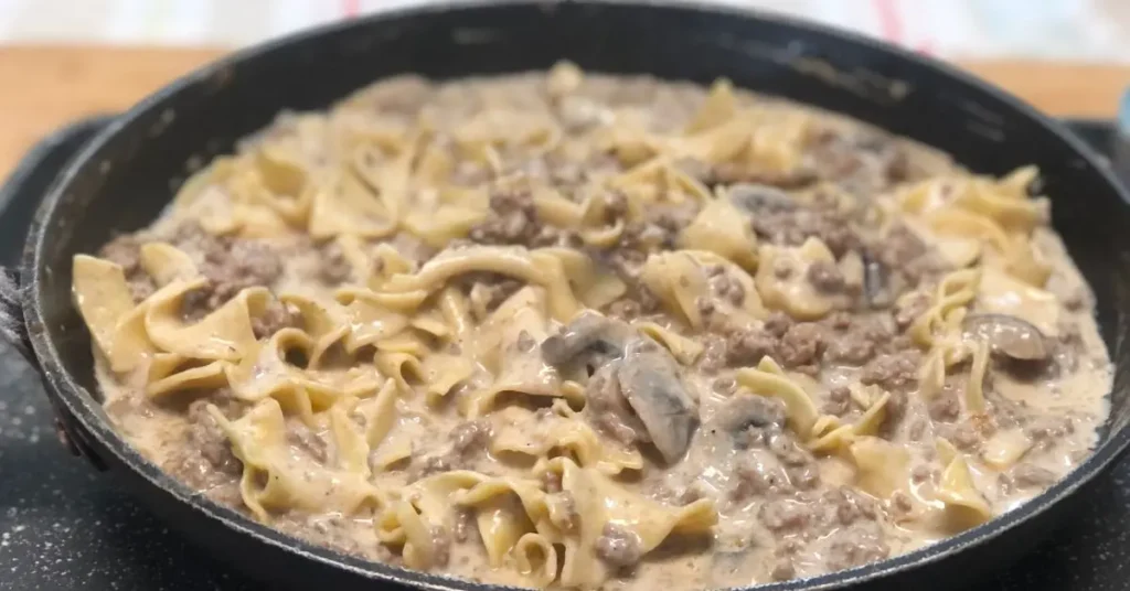 pasta dinner in skilliet, one pot meal