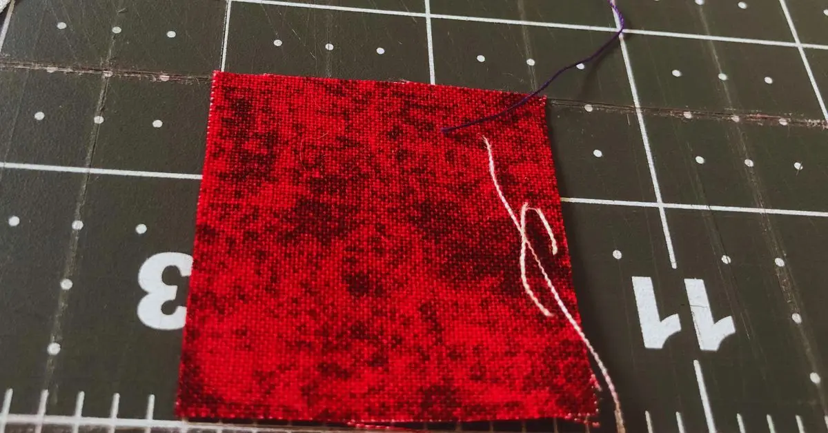 red center square for a log cabin quilt block.